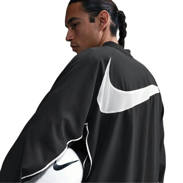 Nike Mens Swoosh Oversized Logo Lightweight Relaxed Fit Sweatshirt - Black/White - 