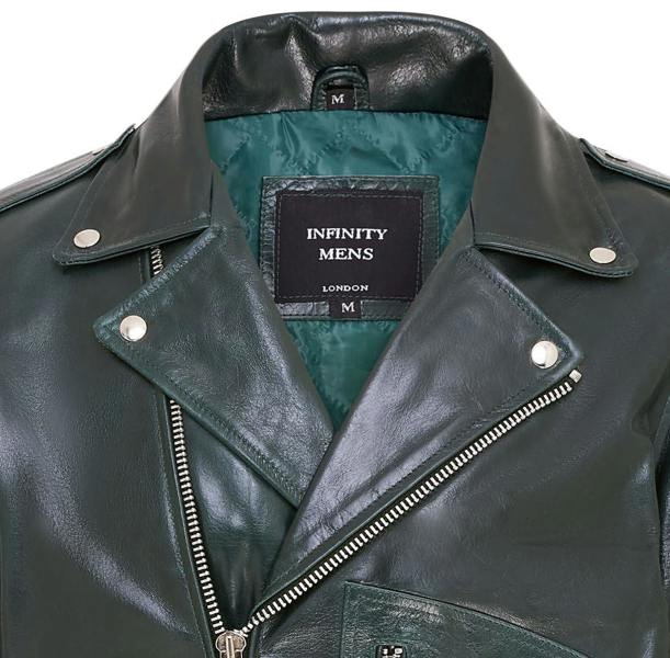 Infinity Leather Mens Cow-Hide Biker Brando Jacket - Pargas