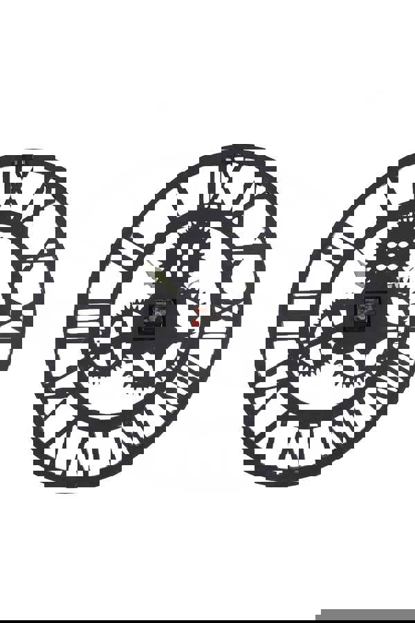 Living and Home 58cm Dia Industrial Style Round Roman Numeral Gear Wall Clock