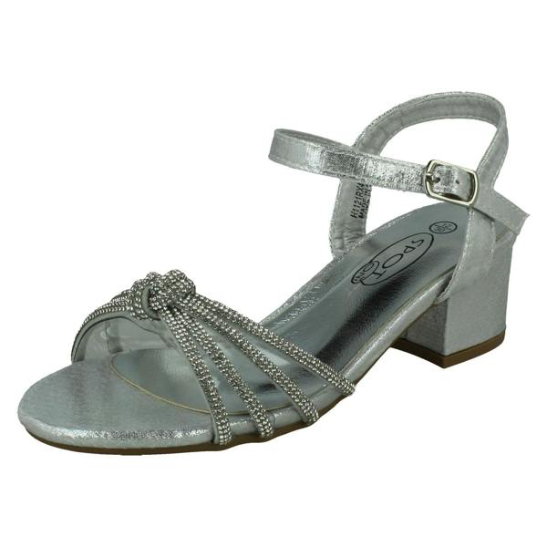 Spot On Girls Spot On Ankle Strap Diamante Sandals H1121