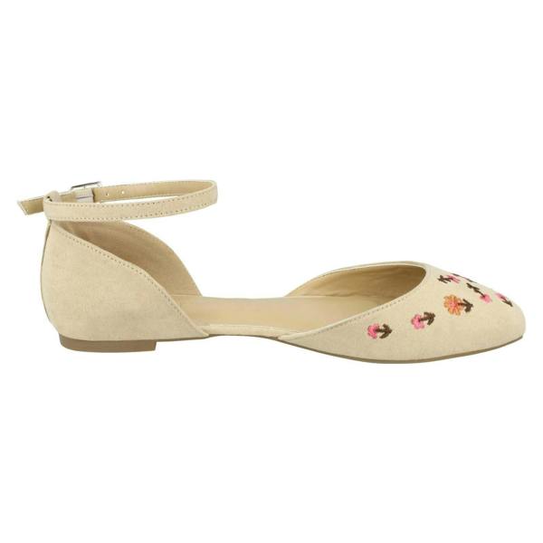 Spot On Ladies Spot On Ankle Strap Ballerinas