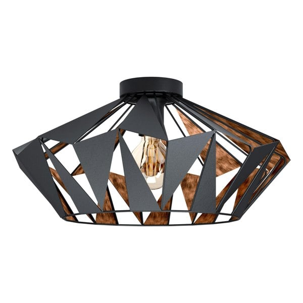 EGLO Carlton 6 1-Light Geometric Black And Copper Ceiling Light