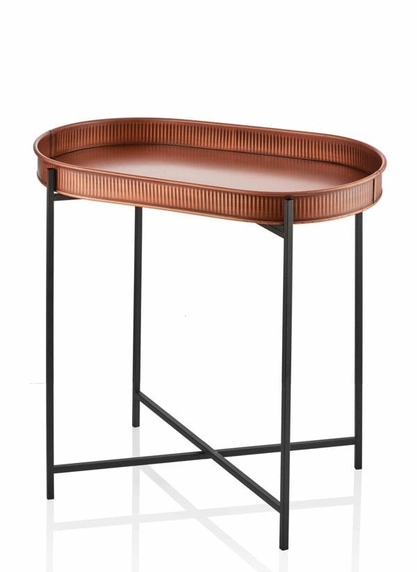 Rozi Copper Oval Side Table