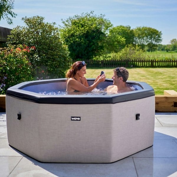 Como v2 | 6-Person Eco Foam Hot Tub | Integrated Heater | Charcoal Black - Wave Spas Inflatable, foam Hot Tubs