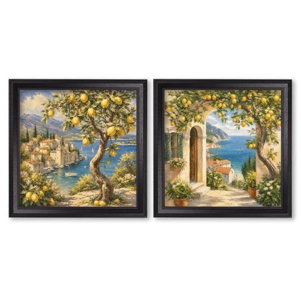 Exceptional Art Lemon Tree Views - Black Hurstwood Square Frame