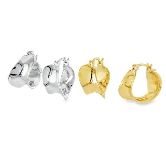 Reeves & Reeves Wide Swoosh Hoop Earrings