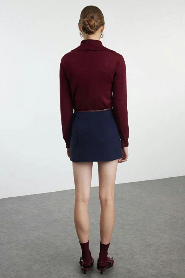 WOVCOR Belted Mini Short Skirt
