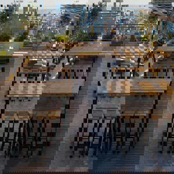 TRL Furniture Sleek and Slender Commercial Outdoor Slatted High Bar