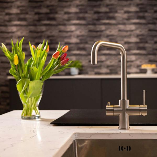 Flode Vier | 4 in 1 Instant Boiling & Filtered Cold Water Tap | Brushed Nickel Finish