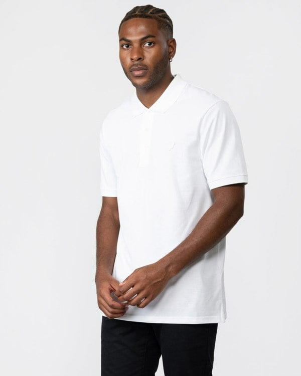 Lyle & Scott Tonal Eagle Mens Polo Shirt - 626 White