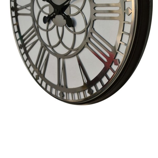 Artisan Furniture White Chrome Hanging Wall Clock