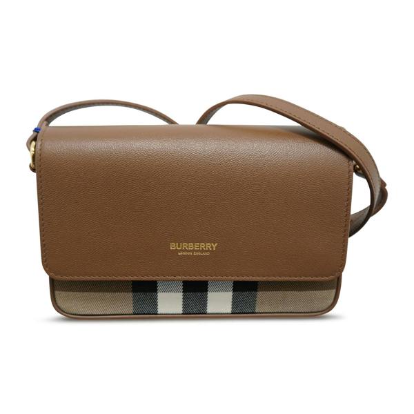 Burberry 'New Hampshire' Leather Shoulder Bag Earth Brown - chancefashionco