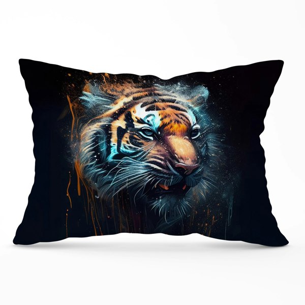 Warren Reed Tiger Face Splashart Dark Background Cushions