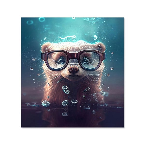 Warren Reed - Designer Ferret With Glasses Splashart Water Kitchen Splashback