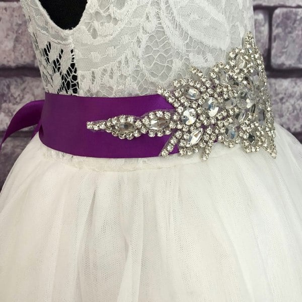 Purple Diamante Sash