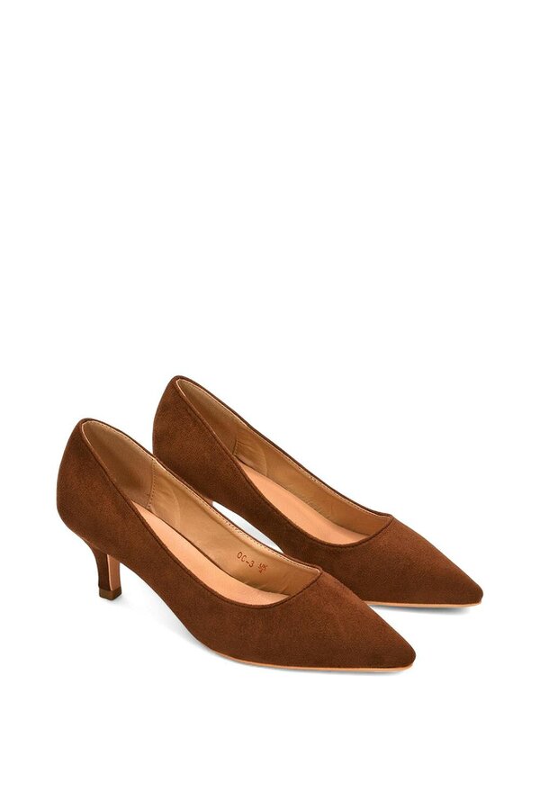 XY LONDON Pointed Toe Low Stiletto Kitten High Heel Court Shoes