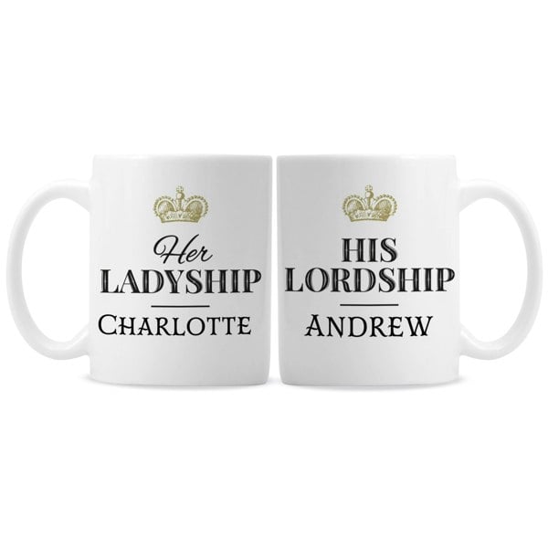 Personalised Memento Company Personalised Ladyship and Lordship Mug Set