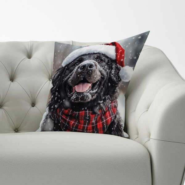 Warren Reed Christmas Newfoundland Cushion