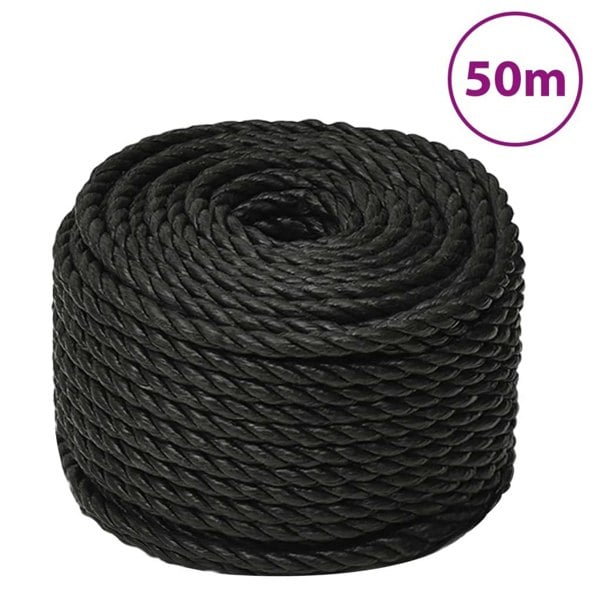 Berkfield Work Rope Black 14 mm 50 m Polypropylene