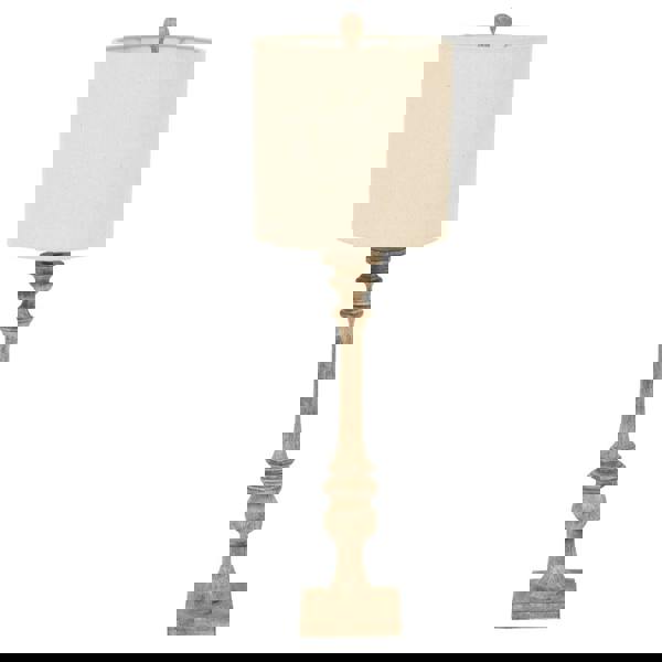 Hill Interiors Pallido Candlestick Linen Table Lamp - Brown - 