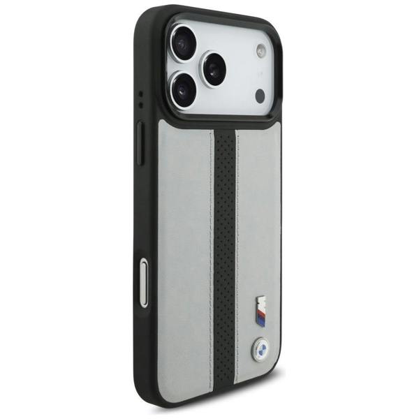 BMW M Perforated Stripe Logo Case with MagSafe for iPhone 17 Pro Max 6.9" Grey - BMHMP17X25PCPSGK