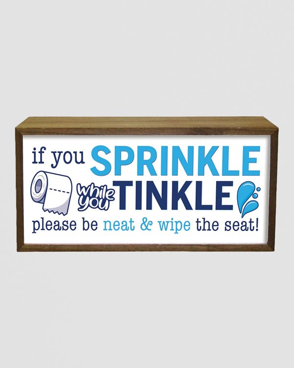 Bathroom LED Sign - Sprinkle Tinkle Toilet Humour Light