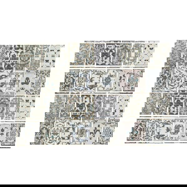 WT1586 - Vintage Blue Wall Tile Sticker Set - 15 x 15 cm (6 x 6 in) - 24 pcs