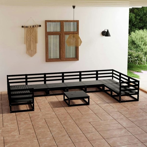 Berkfield 11 Piece Garden Lounge Set Solid Pinewood