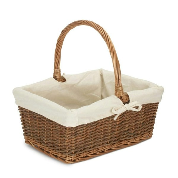 Rectangular Unpeeled Willow Shopping Basket