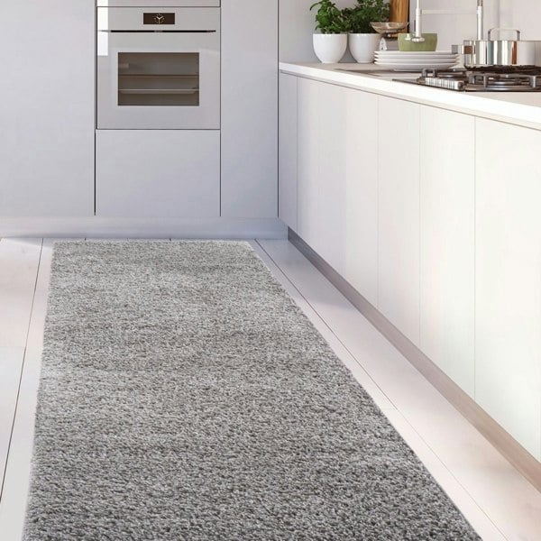 Grey shaggy rug Easy to clean, Colourfast, Resilient, Pet-friendly