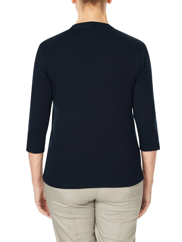 PennyPlain High Back Scoop Neck Top - Navy