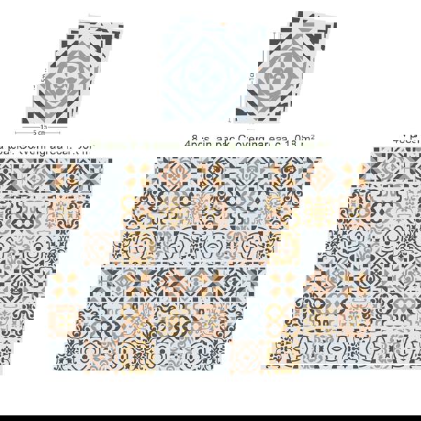 WT1504 - Azulejo Tiles Wall Stickers - 15 cm x 15 cm - 24 pcs.