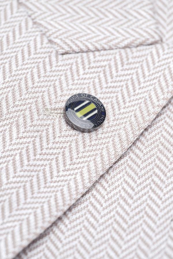 House of Cavani Vasco - Men's Beige 2 Piece Herringbone Suit