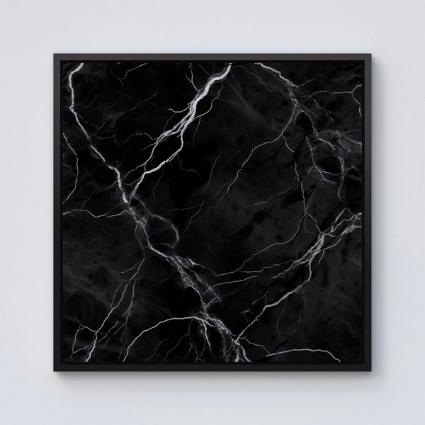 Warren Reed Black Marble Pattern Framed Canvas