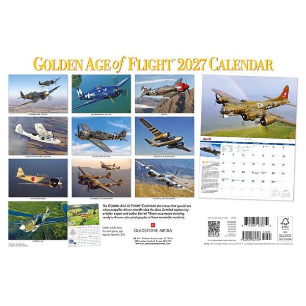 Golden Age of Flight Deluxe Calendar 2027, Deluxe Calendars, Month To View, Transport, Gift