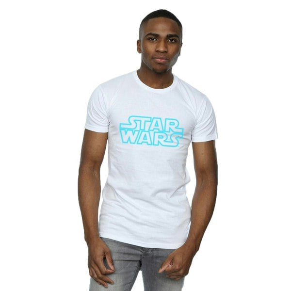 Star Wars Mens Neon Sign Logo T-Shirt - White