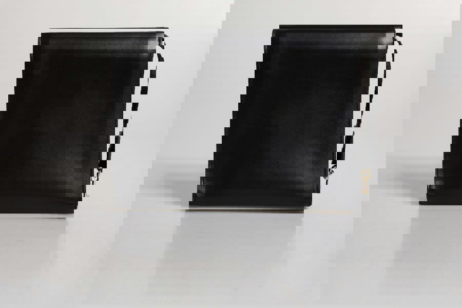 Leather Clutch Twist Lock