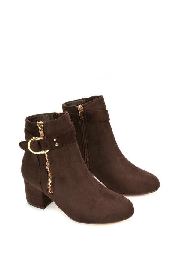 XY LONDON Mid Block Heel Ankle Boots