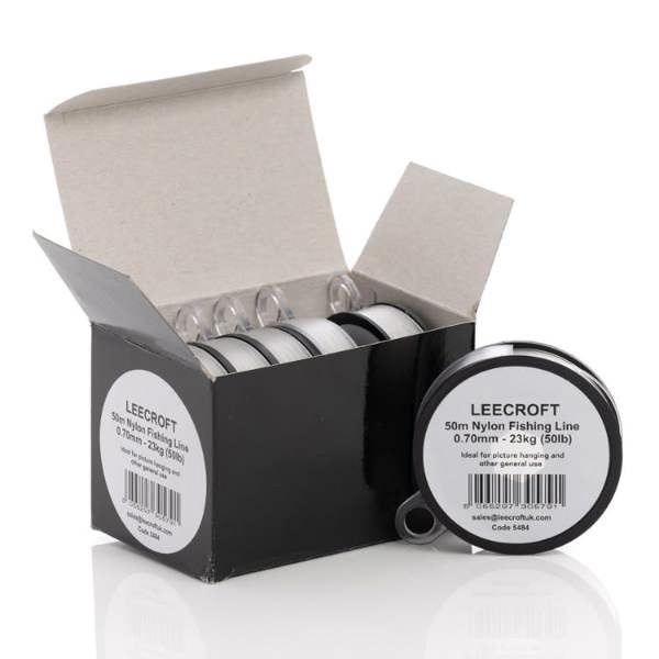 Leecroft 0.7mm x 50m Fishing Line 23kg / 50lb - One Colour - 