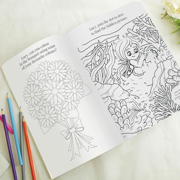 Abode Home & Gifts Personalised Pink Wedding Activity & Colouring Book