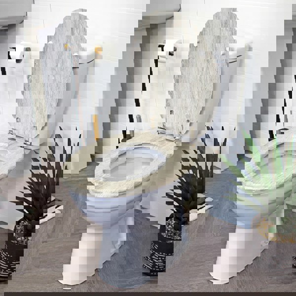 Showerdrape Oxford Grey Oak Wooden Toilet Seat