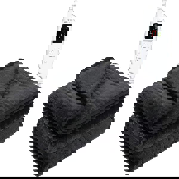 MONHOUSE Heated Electric Throw 9H Timer 9 Heat Setting Fleece Blanket