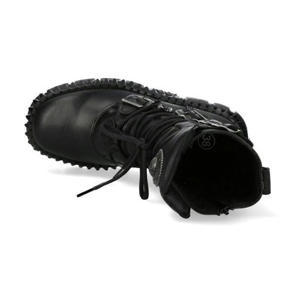New Rock Mid-Calf Leather Platform Boots-WALL373-S6