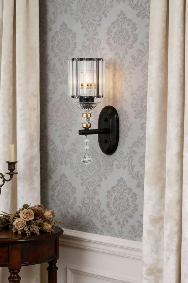 Living and Home E27 Crystal Wall Light Fixture Decor