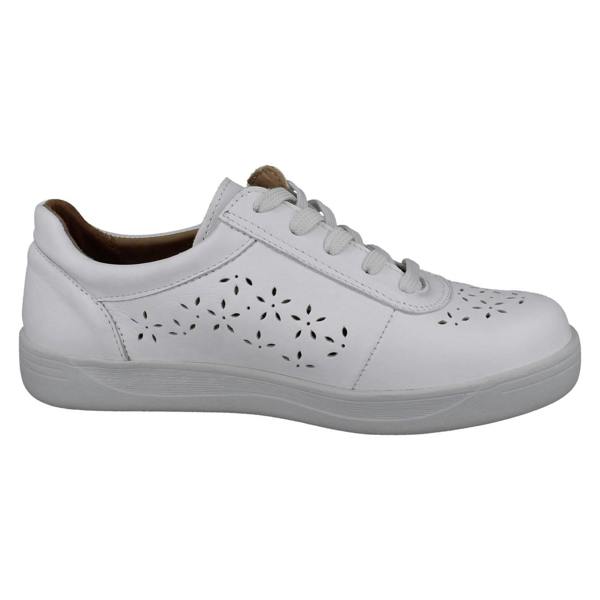 DB Shoes Ladies DB Shoes Floral Cut Out Leather Trainers Kaunas