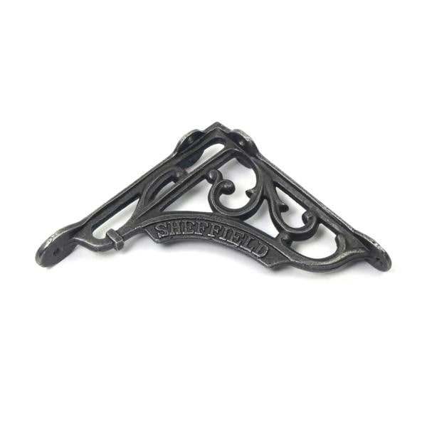Pair of Antique Cast Iron Sheffield Shelf Brackets - 150mm x 150mm