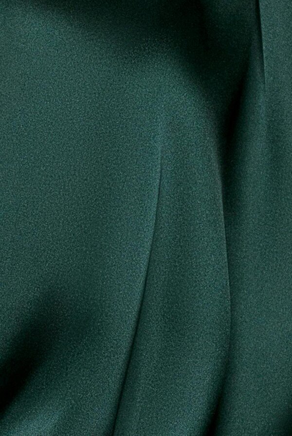 Goddiva Satin Wrap Style Top With Shoulder Pad - Emerald Green by Goddiva