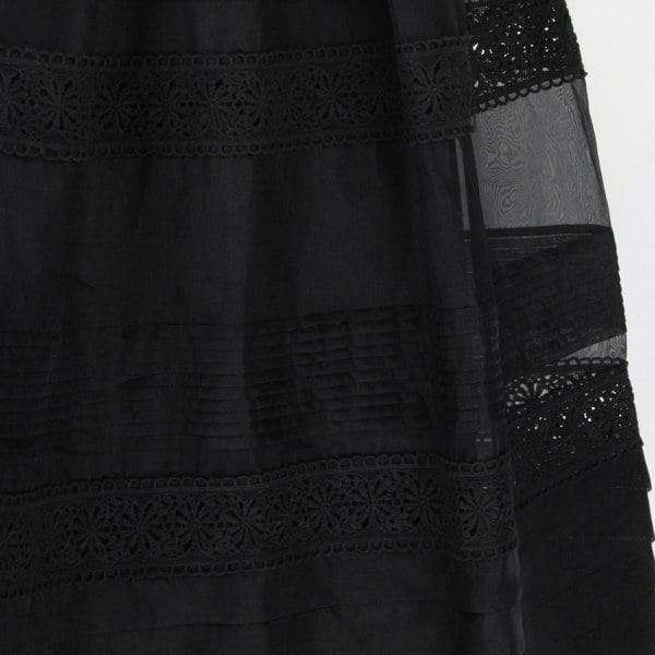 Temperley London skirt in black silk chiffon