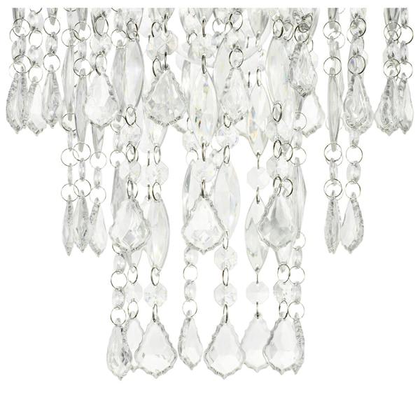 Chandelier Style Pendant Light Shade with Tiers of Clear Acrylic Drops Image 3