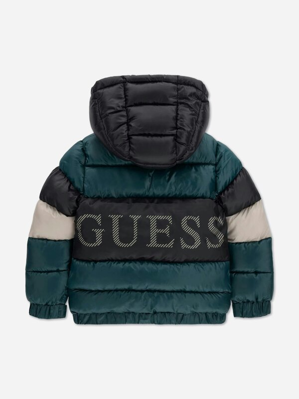 Guess Boys Hooded Puffer Jacket in Green